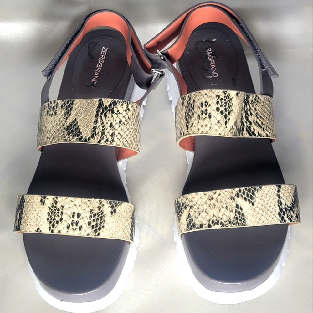 Cole Haan Zero Grand Sandals Size 9.5B Reptile Snake Pattern